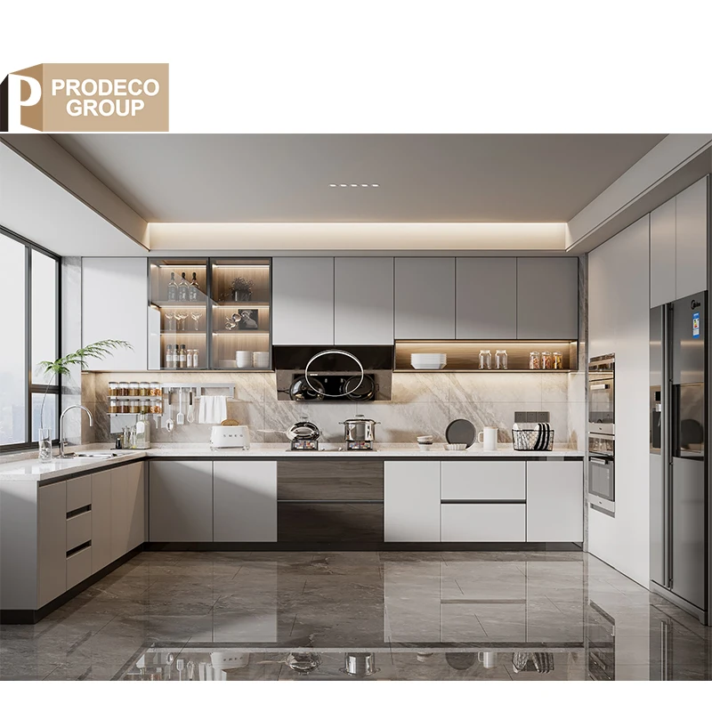 Prodeco Kitchen Cabinet Design Professional Furniture Modular Kitchen Modern Design Manufacturing RTA Kitchen Cabinet Set