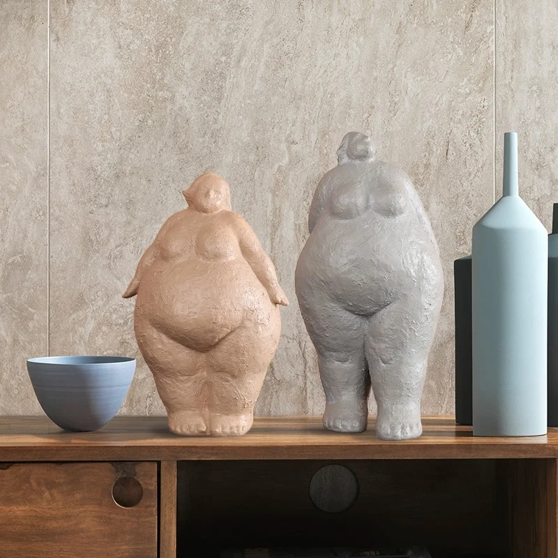Custom size LOGO Resin Abstract Fat Man Art Statue Home Decoration Resin statue living room bedroom dresser table artwork