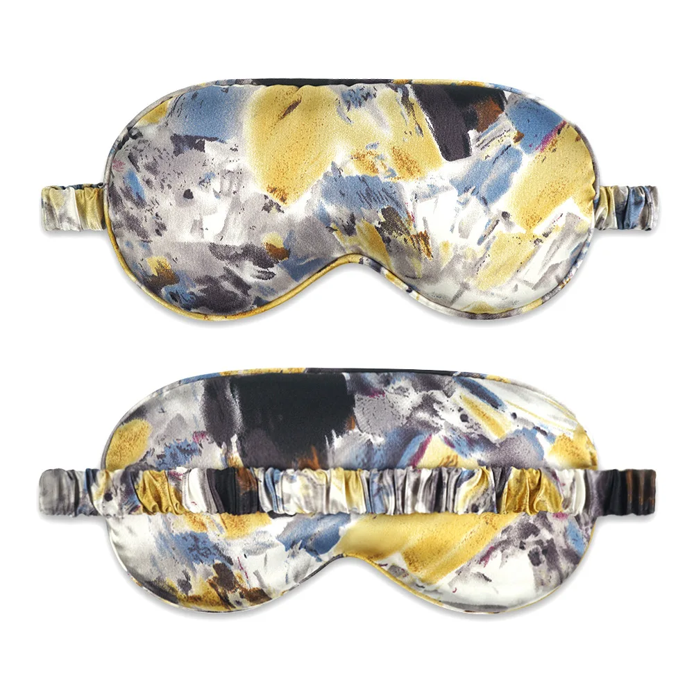 2023 Double face Animal pattern silk eye mask Mulberry silk shade sleep aid eye mask for man and woman