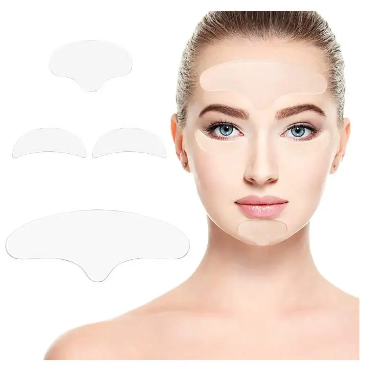 Wholesale Silicone Wrinkle Removal Sticke16pcs Reusable Silicone Patches Anti Rimpel Pads Face Forehead Neck Eye Sticker