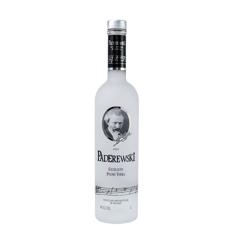 Premium Paderewski vodka 700ml+tube expensive appearance glass bottles packaging private label
