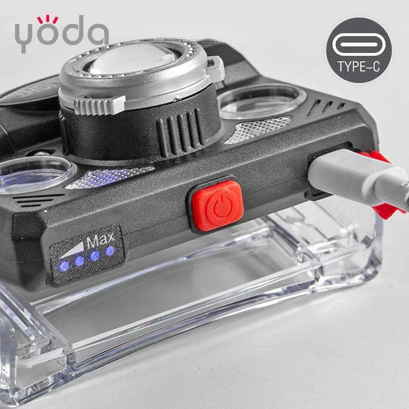  new plastic waterproof light weight type c 10w mini cob rechargeable led headlamp