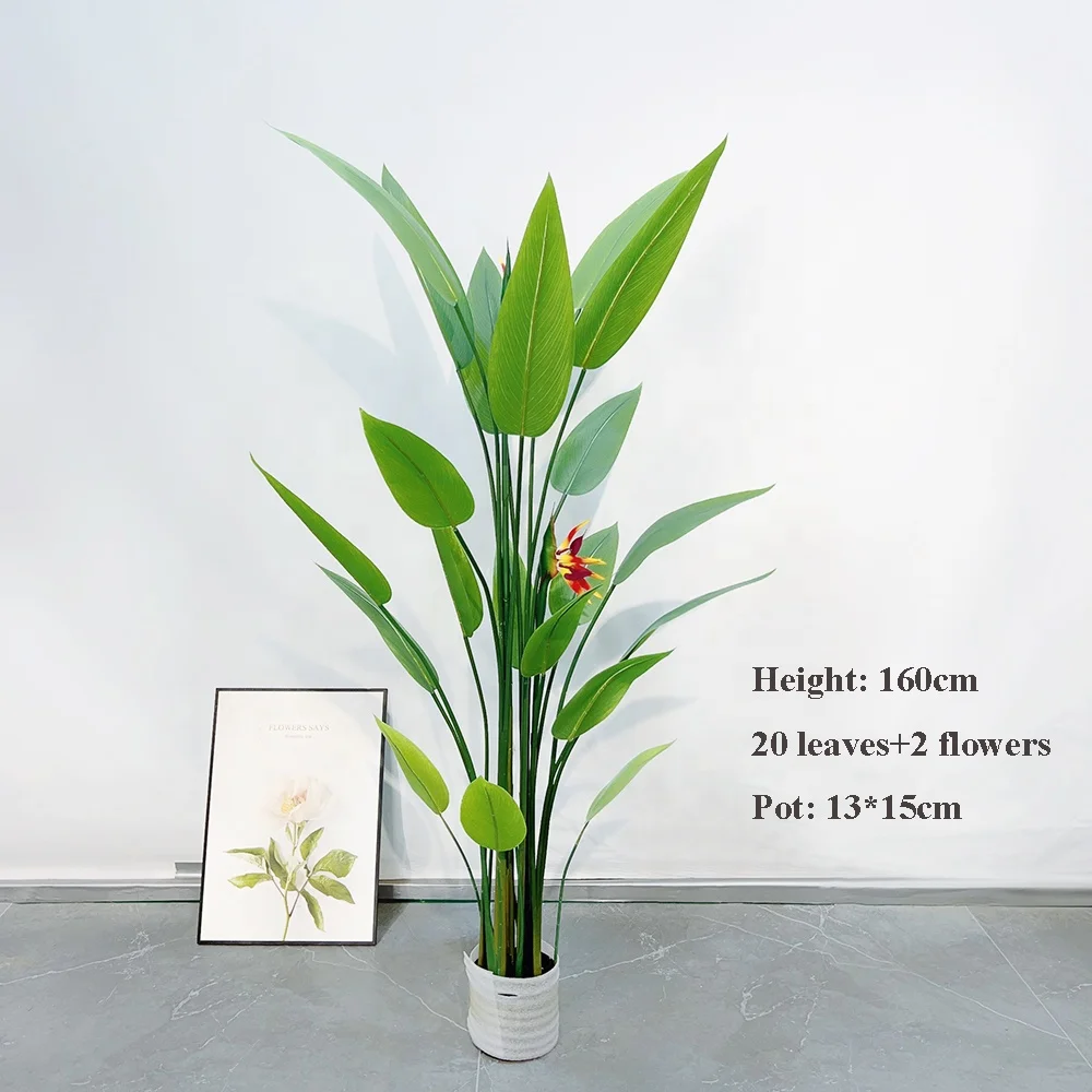 Strelitzia Reginae Artificial Traveler Banana Bird Of Paradise Plant with bonsai For Home and Garden decoration