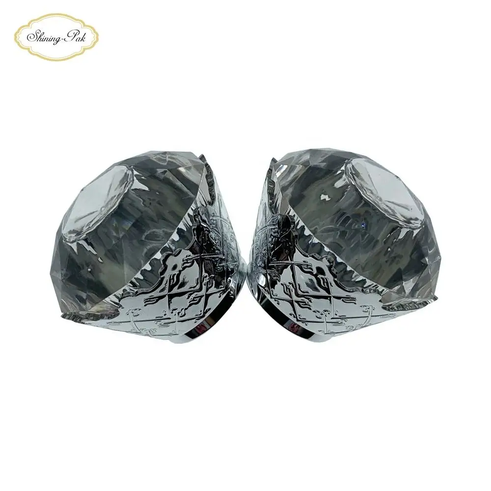 Custom Design Cosmetic Luxury Shiny Gold Crystal Surlyn Stone  Perfume Cap