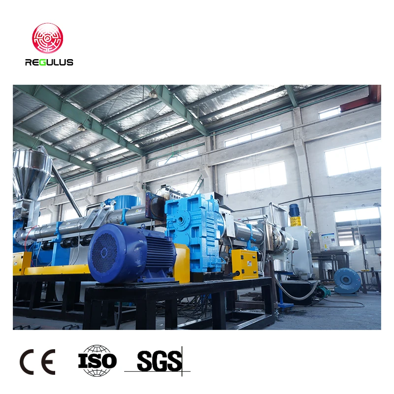 Plastic Recycling Granulating Line PP PE HDPE Rigid Fragments Flakes Pelletizing Line