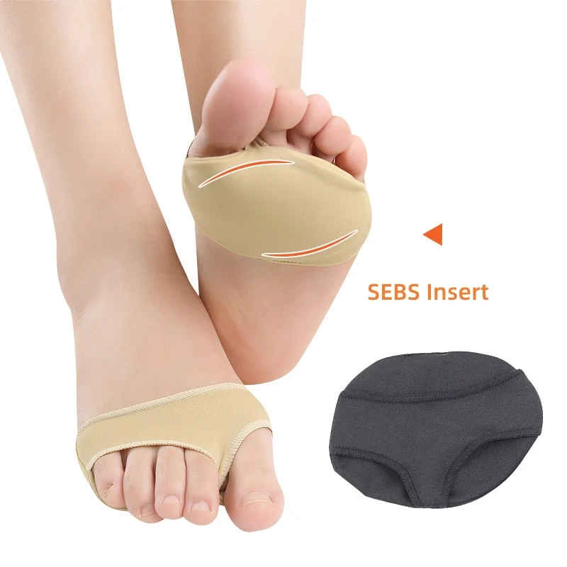 Gel Metatarsal Ball of Foot Cushion Pads High Quality Fabric Opp Bag Beige Silicone Shoes and Insoles Silicone Sock Foot Care