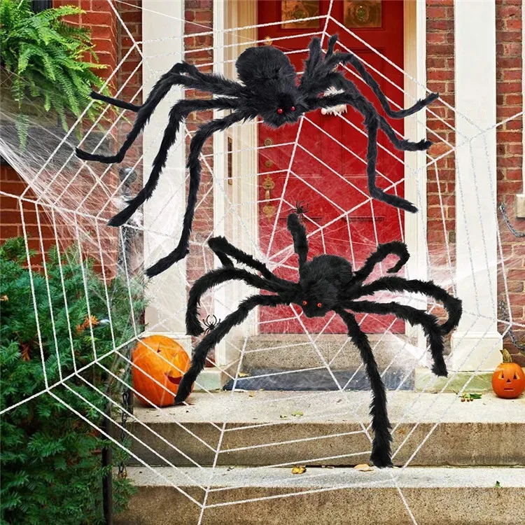 Newest Selling Scary Halloween Yard Door Outdoor Halloween Decorations Large Spider Web