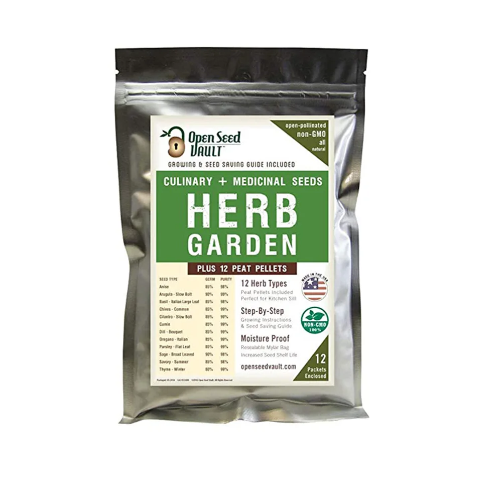 
OEM moisture proof resealable ziplock aluminium foil organic vegetable weed grass seed packing bag pouch 