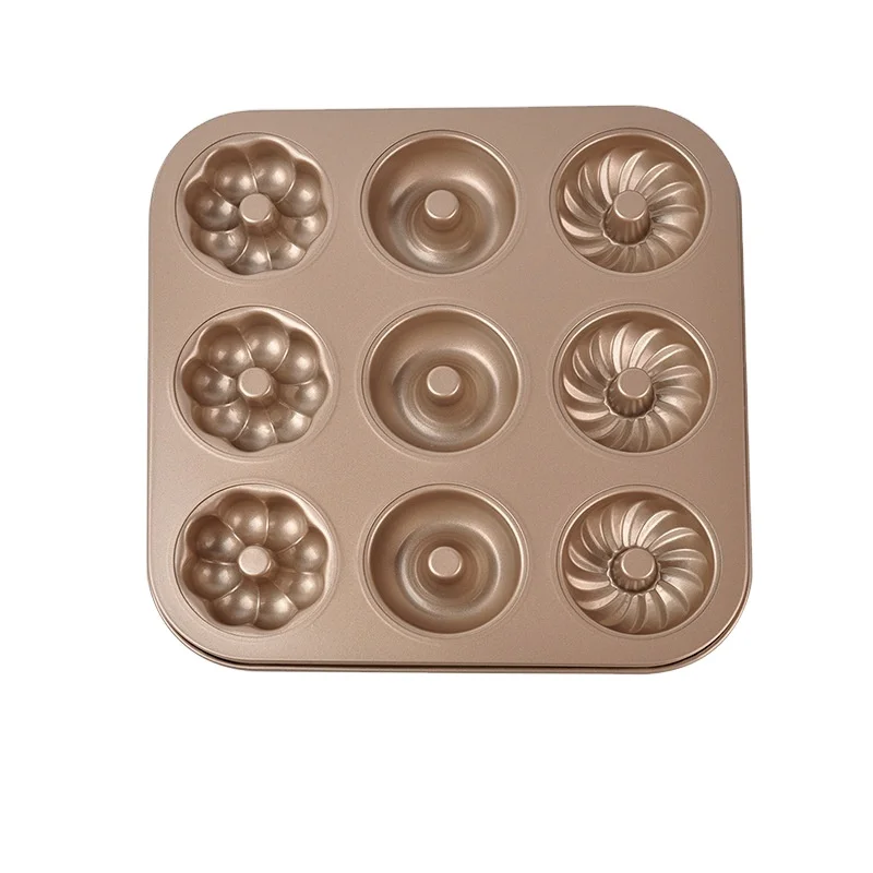 Carbon steel doughnut tin baking tool Non-stick cake mould rectangular home oven baking tin Cake pan