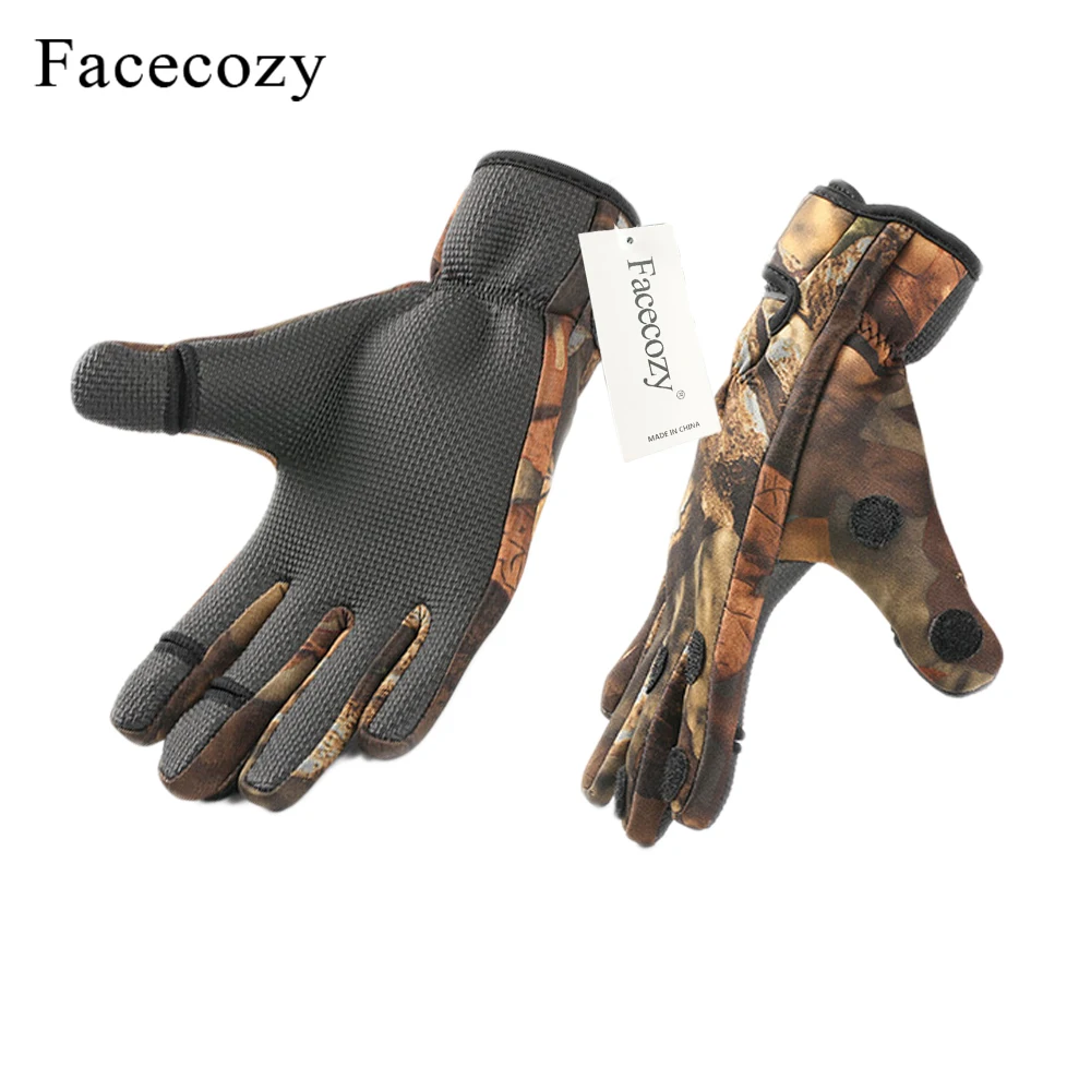 Shockproof Breathable Outdoor Waterproof Three Two Fingers Cut Non Slip Climbing Hiking Camping Riding Winter Fishing Glove