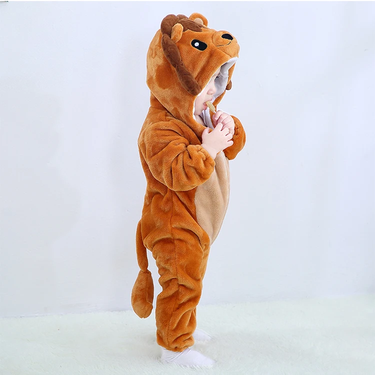 MICHLIN New Design Brown Children Party Cosplay Infant Lion Costume Newborn Baby Rompers