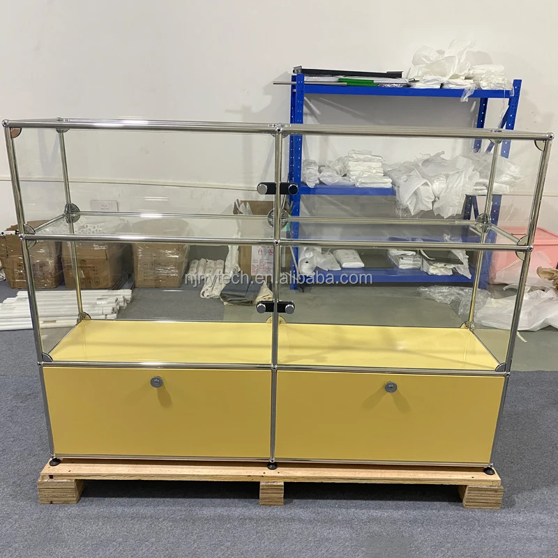 Stainless steel TV sideboard bedside table living room modern simple storage rack network storage cabinet TV side cabinet