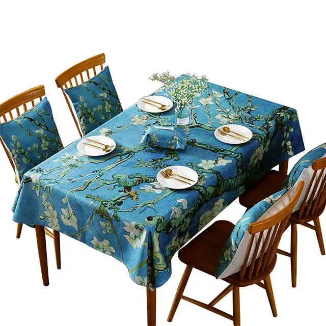 JSMART Manufacture Big Size Water Repellant Promotional Table Cloth Sublimation Printing Fabric Tablecloth