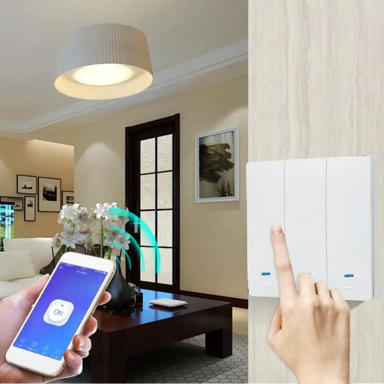 Wi-Fi Smart Switch Light Switch Push Button Voice Control, Remote Control, Touch Control Compatible with Alexa Google Assistant