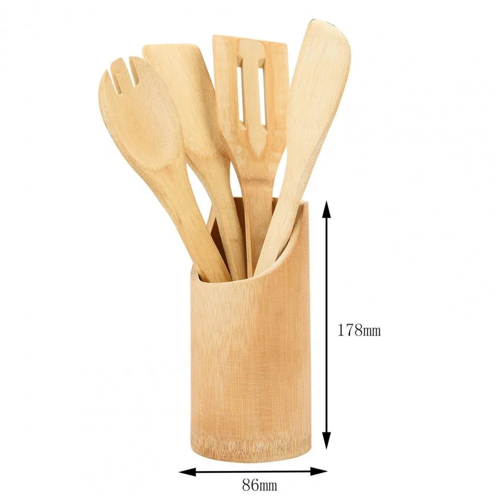 5Pcs/Set Spatula Set Wooden Home Meal Cooking Spatula with
