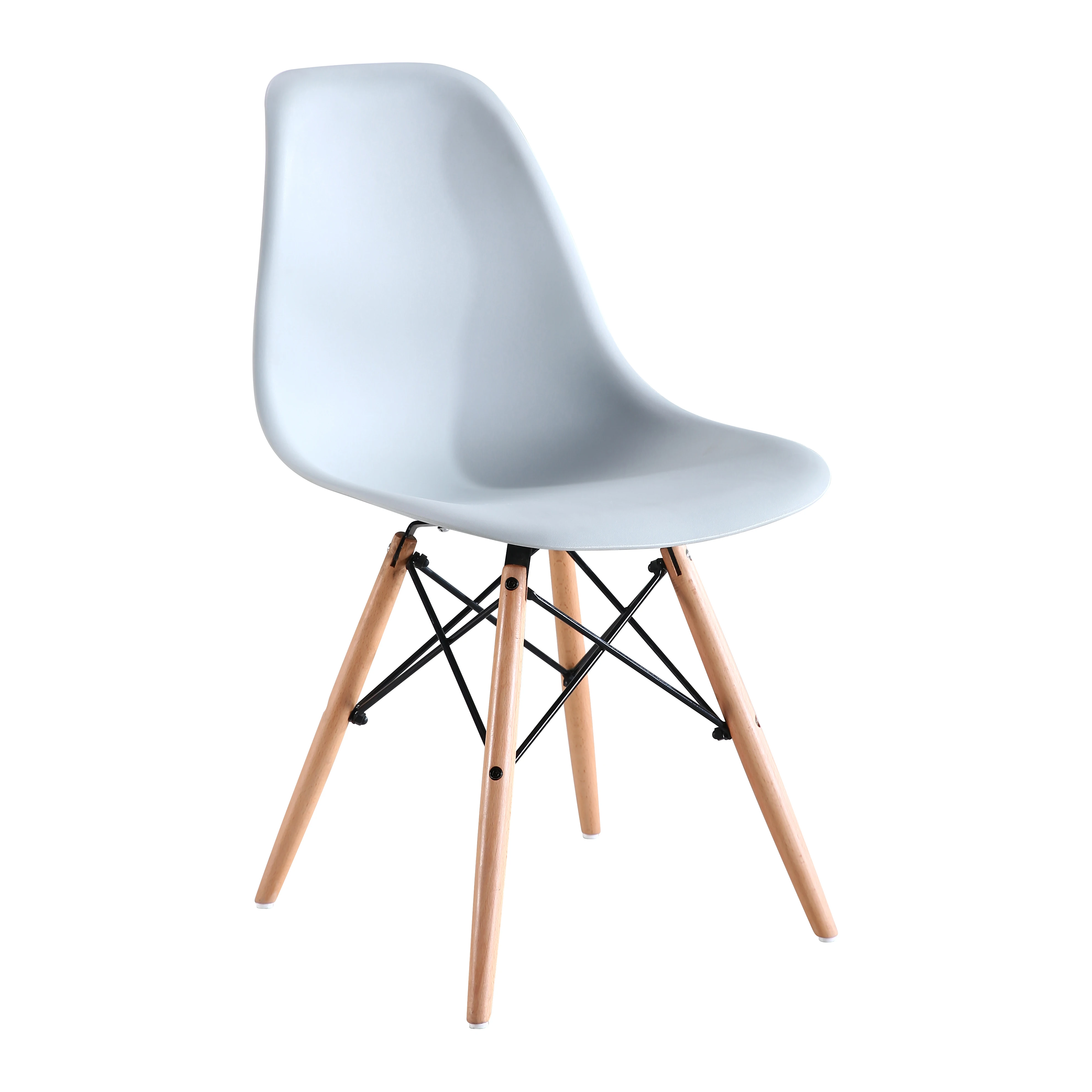 
hot selling dining room furniture cheap price simple creative dining chair plastic chair with wooden leg 