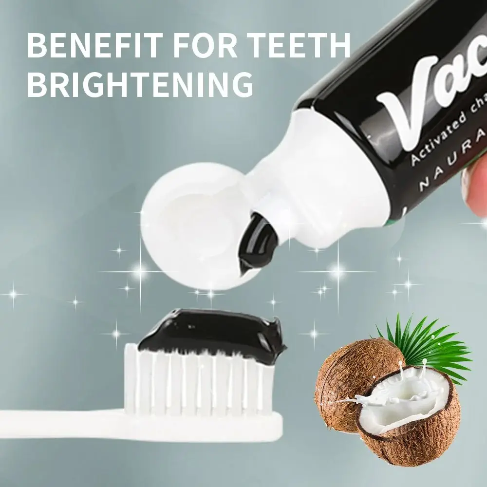 Get Dazzling White Teeth with Charcoal Black Toothpaste Deep Cleaning and Refreshing