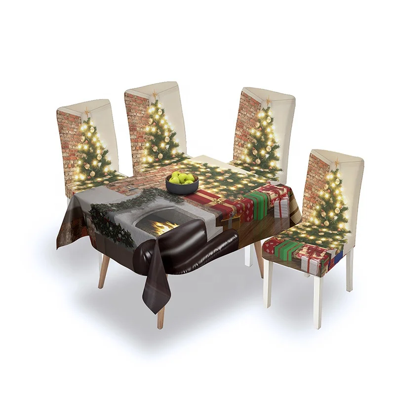 140*210 cm Rectangle Table Cloth Cotton Christmas Prints Table Cover Dinner Table Cloth