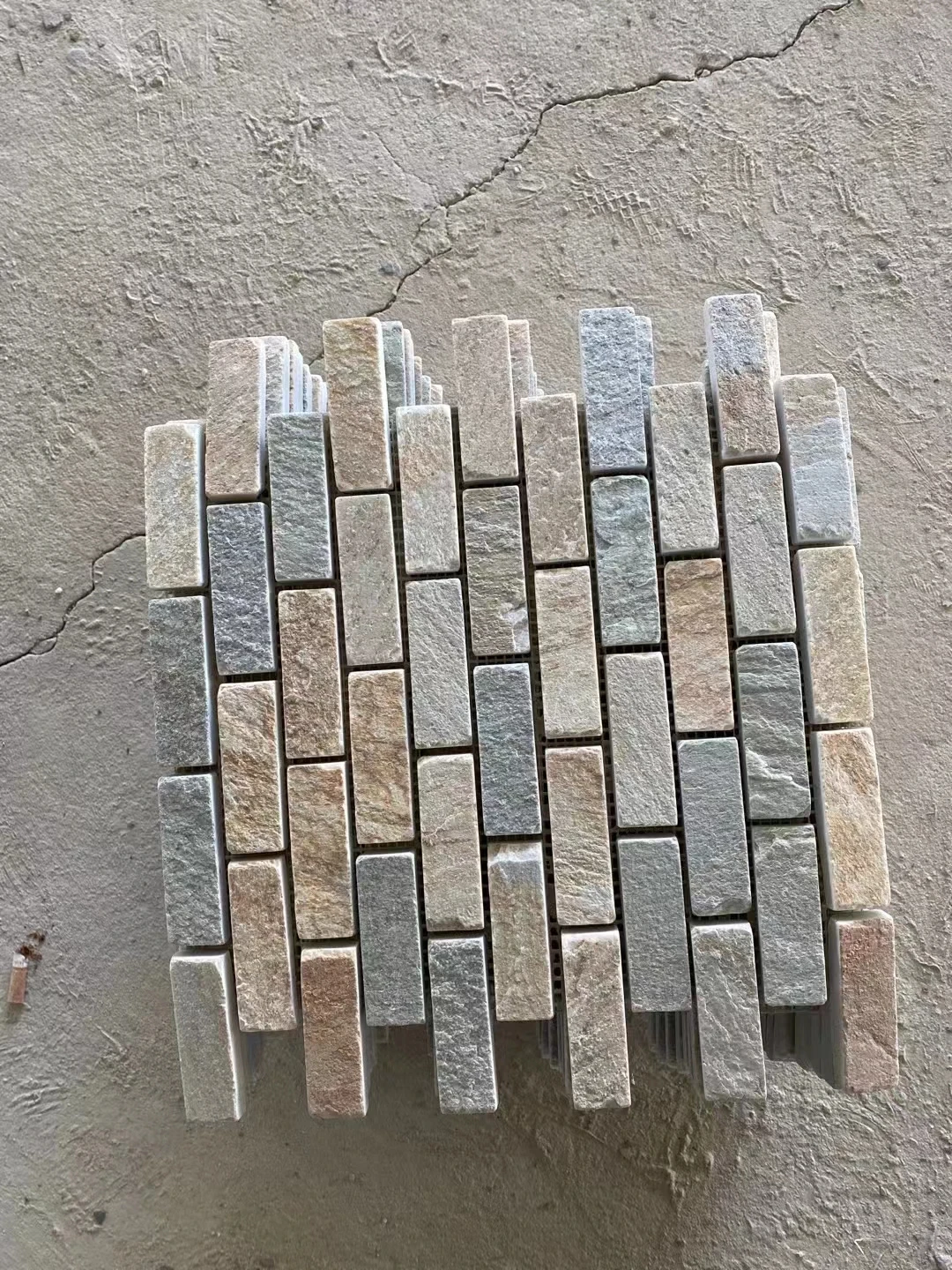 Natural colorful building cultured stone exterior background wall panel decoration gery white Mosaic Slate Veneer