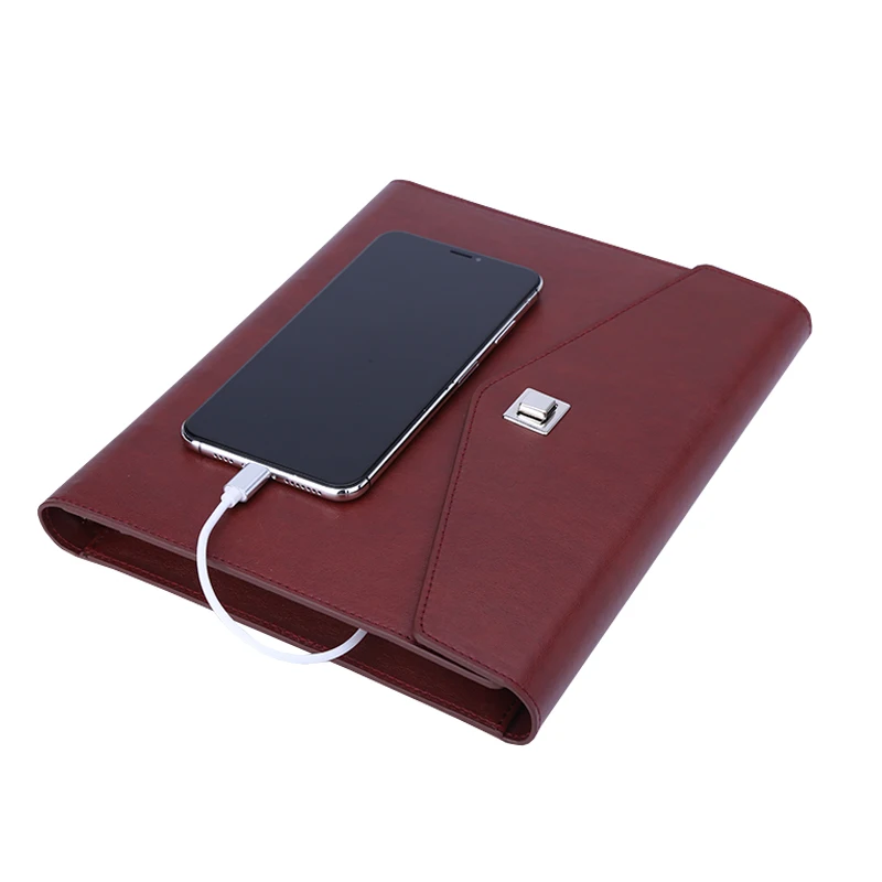 New idears for small business christmas promotional hot gifts planner diary notebook journal with power bank 8000MAH and USB fla