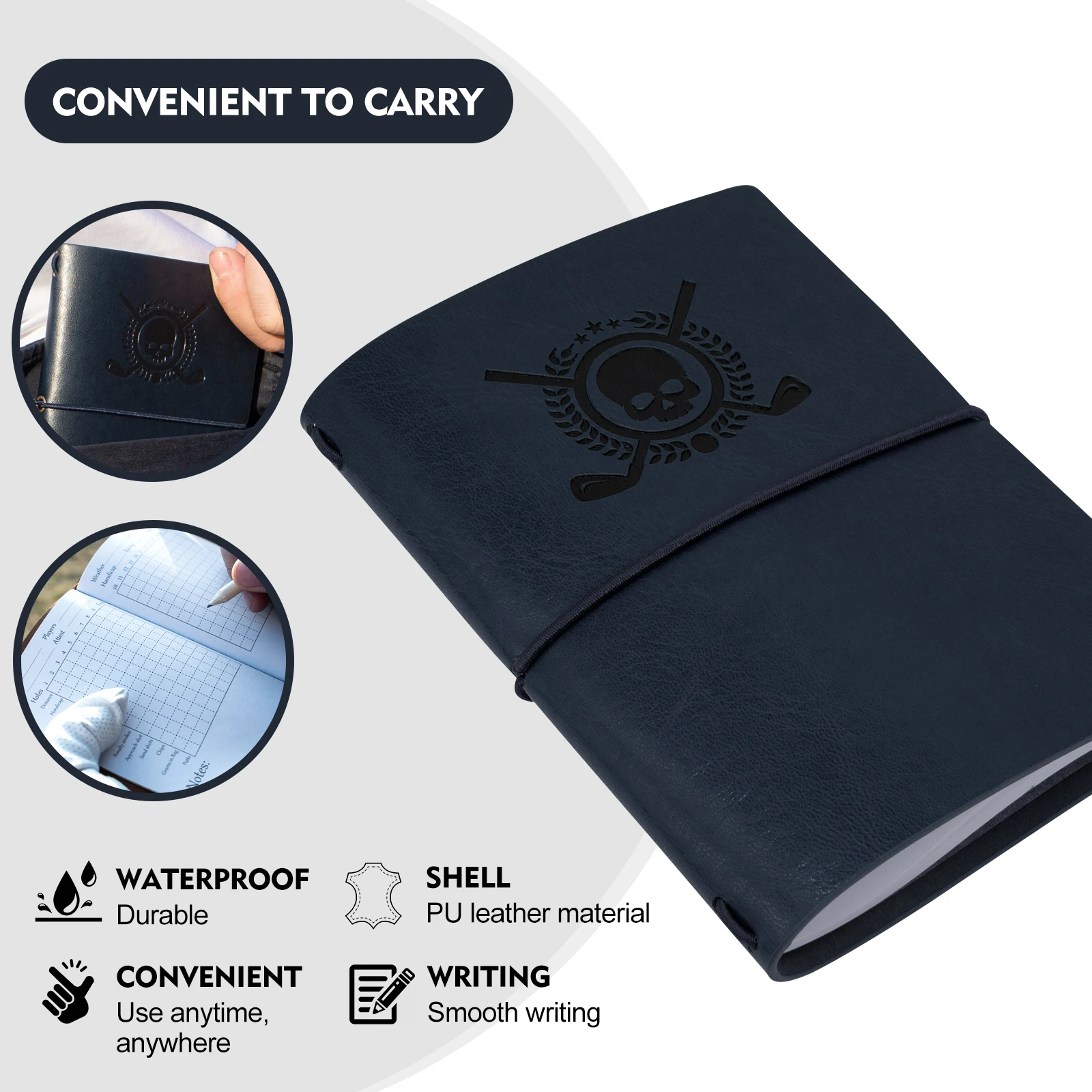 Wholesale Price Golf Scorecard Leather Luxury Yardage Book Cover Golf Scorecard Book Golf Scorecard