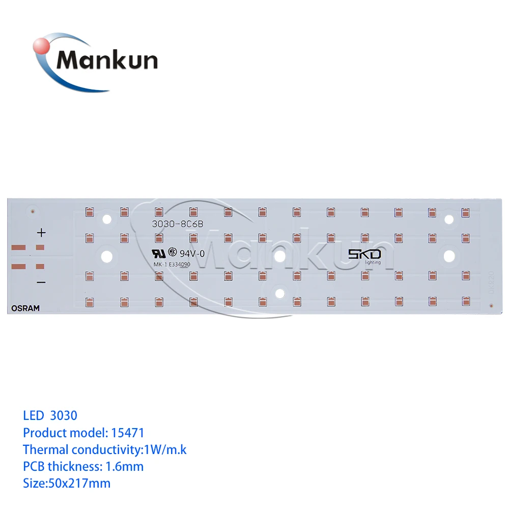 
Mankun Customized 50W SMD 3030 led aluminum pcb Board Assembly 