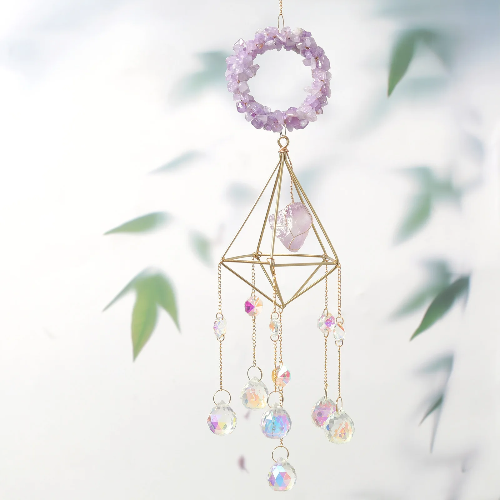 Crystal Sun catcher Wedding Garden Car Pendant Hanging Handmade Gifts Rainbow Maker Natural Crystal Suncatcher for Home Decor