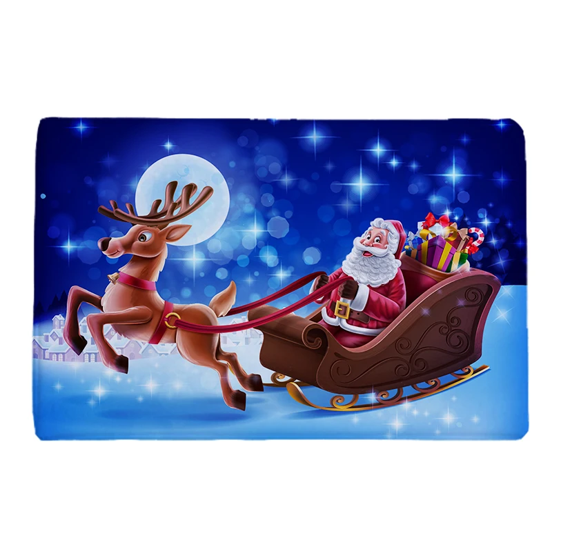 2022 Cheap Blank Doormat Santa Claus 40X60 Cm Polyester Absorbent Rug Carpet Christmas Bell Mats Floor