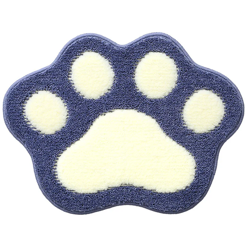 Fluffy Sheepskin Tuft Rug Bathroom Non -Slip Mat Water Absorbent Mat Cute Cartoon Cat Paw Rug