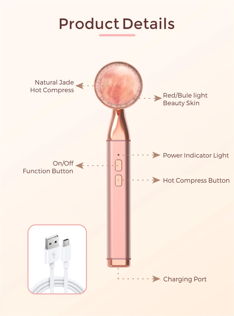 Beauty Facial Jade Roller Gua Sha With Natural Facial Massage Roller Rose Quartz Face Jade Gua Sha Set Skin Care Tools