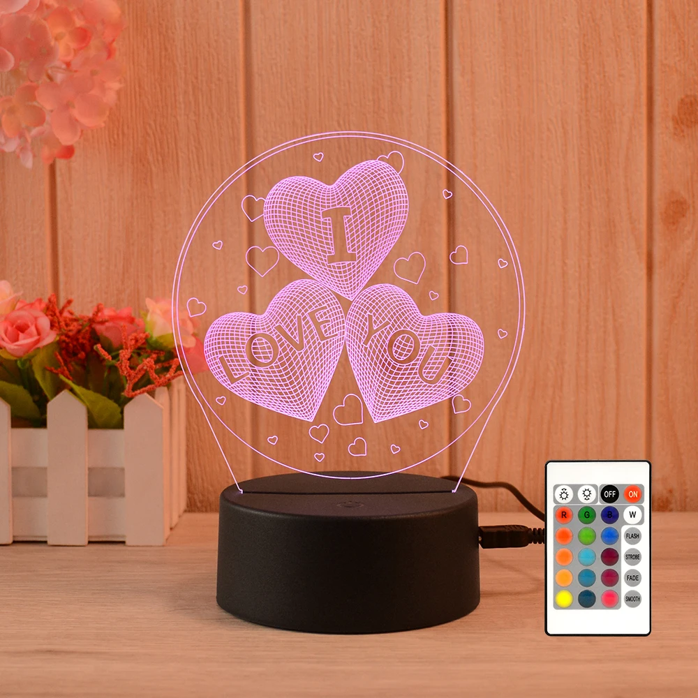 Customized Shaped LED Flashing Night Light USB Charging Discoloration 3D Acrylic Visual Lamp