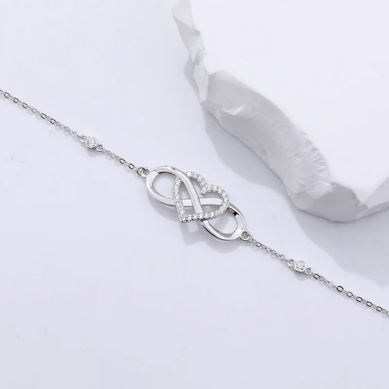 NS925 Sterling Silver Lovely Infinity Bracelet Women
