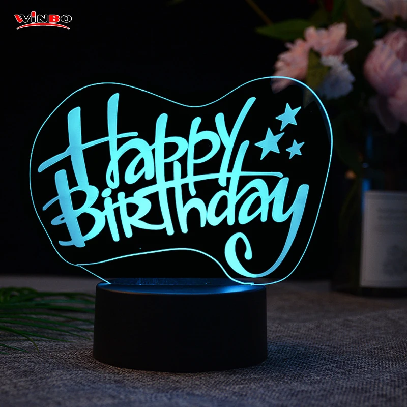 LED Base 3D Illusion Lamp 3 Colors Available 3D Led Lamp Desk Lights Night Light For Lovers Gift Decoration