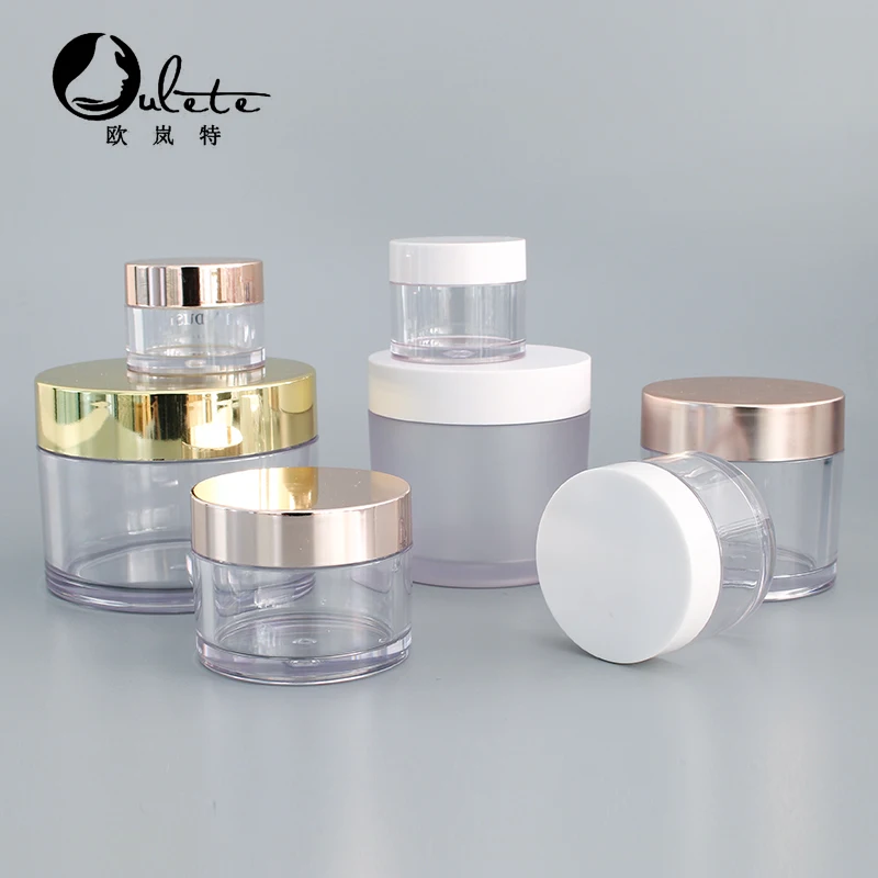 
50ml 100ml 120ml 150ml 200ml 250ml 4oz 8oz cosmetic packaging clear pet plastic cream jar with plastic lid 