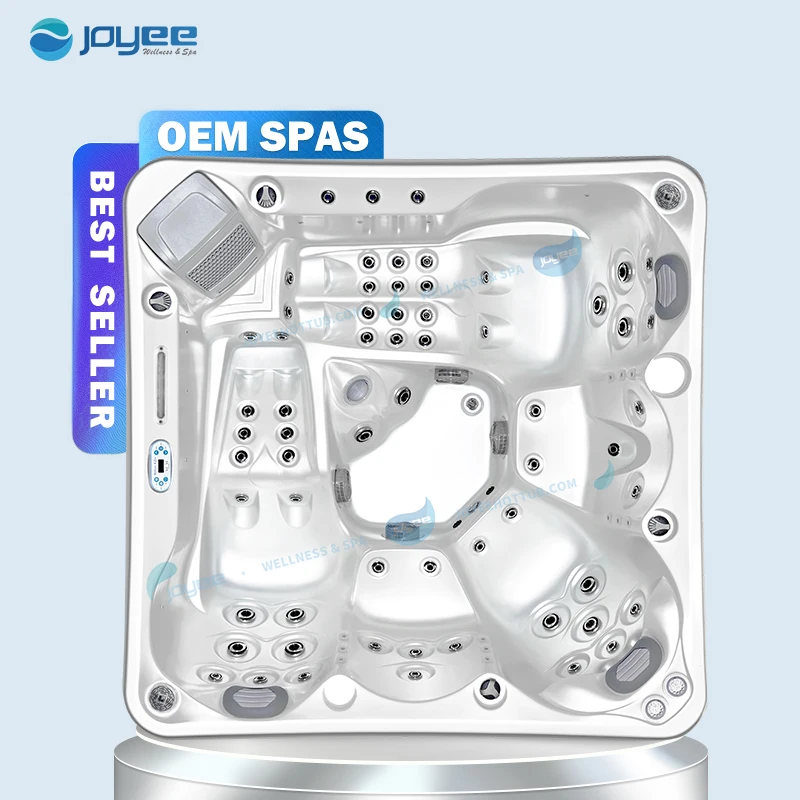 Лидер продаж музыкальный динамик JOYEE на 5 персон со светодиодной подсветкой функция спа для плавания спа-ванны уличная гидромассажная