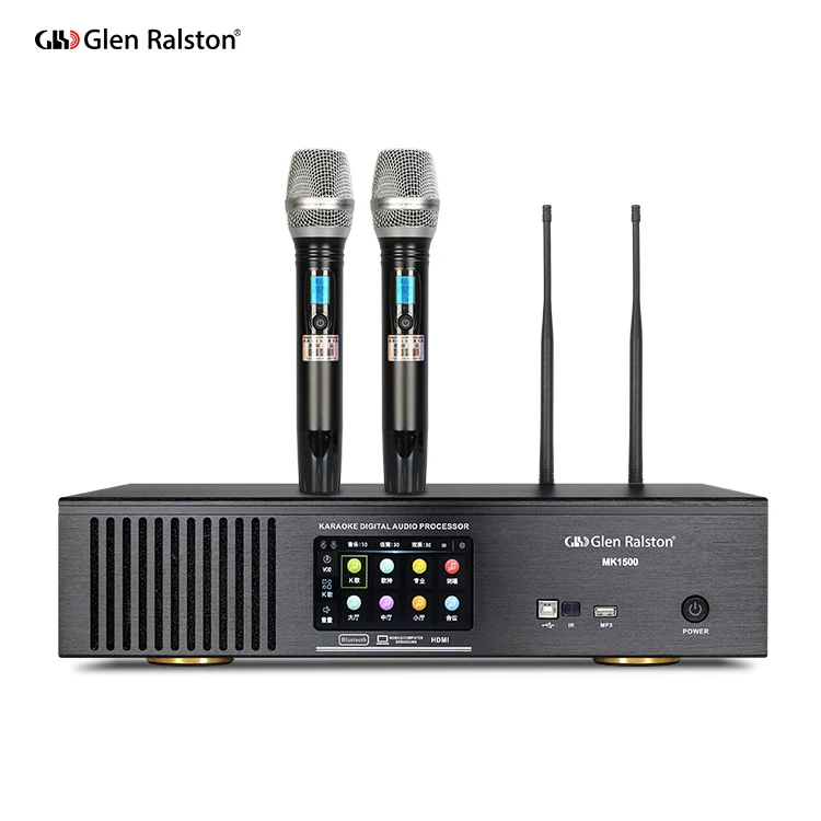 Glen Ralston  600W*2 High power Three-in-one with wireless microphone echo reverb functions power amplifier