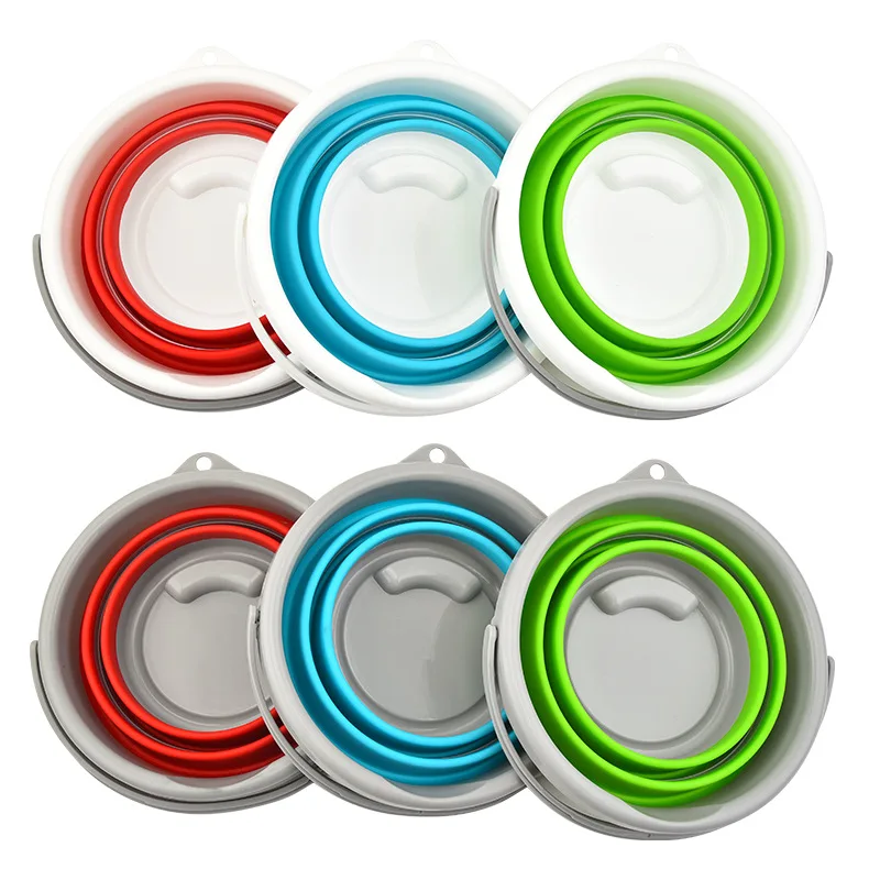 Hot Sale 6L Portable Silicone Folding Water Washing Bucket Collapsible Household Cleaning Folding Silicone Bucket