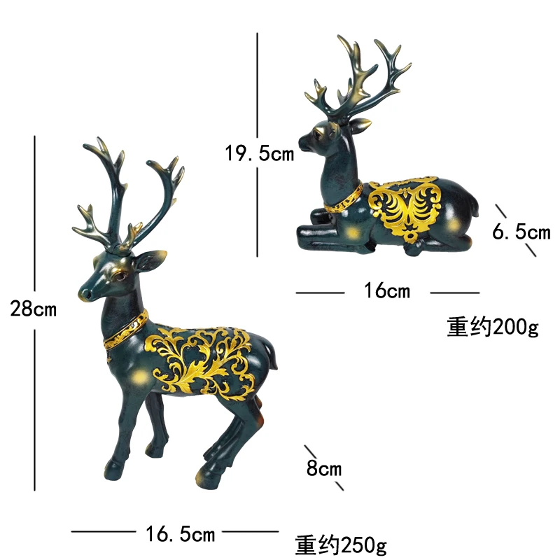 Light luxury style fashion   resin animal decoration deer stand statue for home ornament