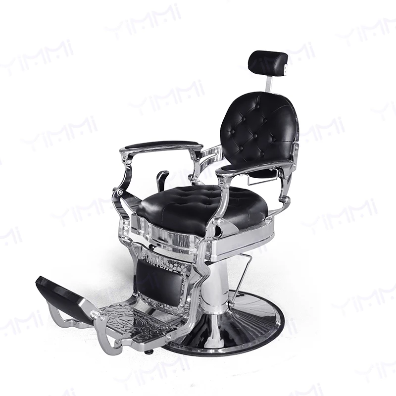 Yimmi Vintage Hair Salon Chair Reclining Barbershop Chair Beauty Salon Furniture Black Barber Chair