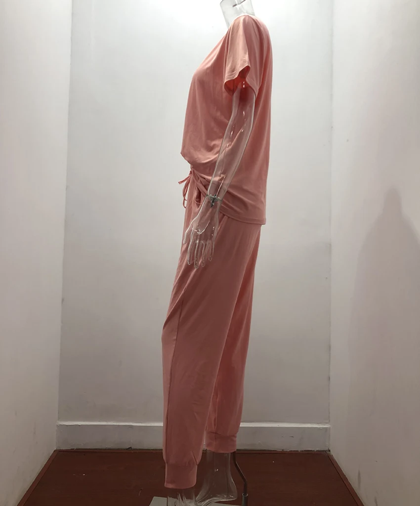 Hot Sale Summer Clothes Ladies Two Piece Pants Set Jogger Set  Plain Outfits for Women Tracksuit Workout Lounge Wear Sets