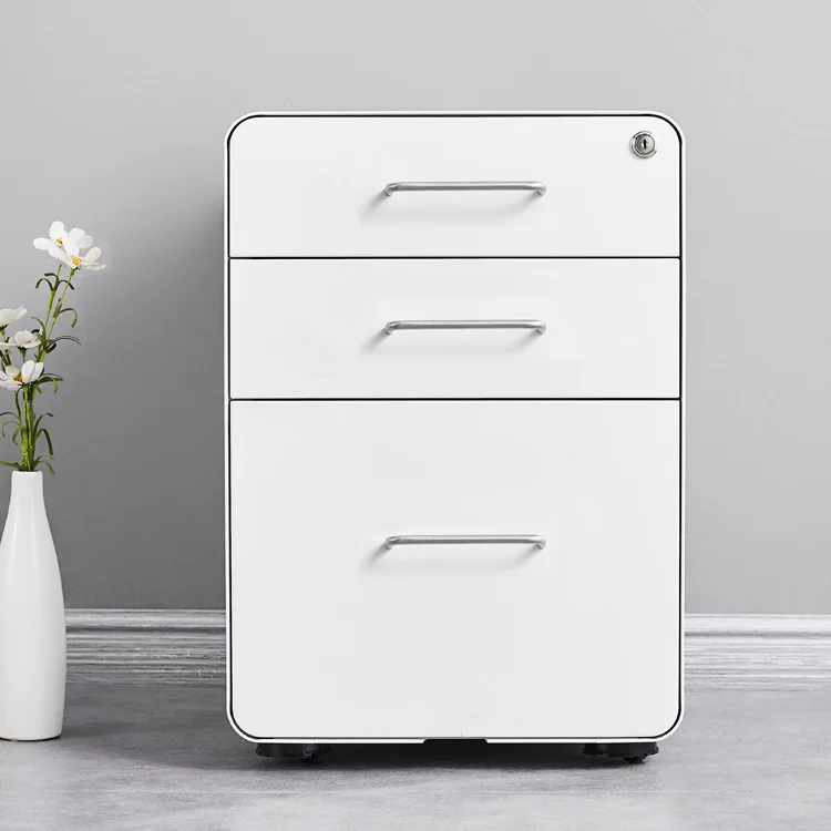 Office furniture Filling cabinet pedestal steel hinged mobile filling cabinet steel under desk mobile rolling cabinet