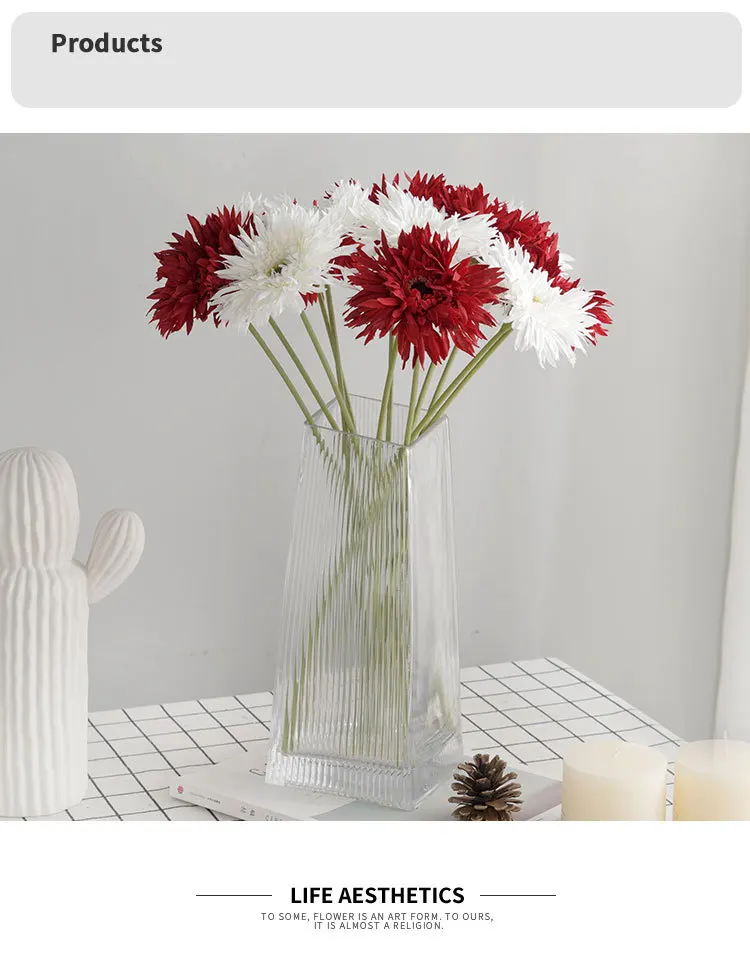 MACTING Artificial Yellow Flowers Gerbera Daisies Silk Flowers for Home Kitchen Wedding DIY Decorations