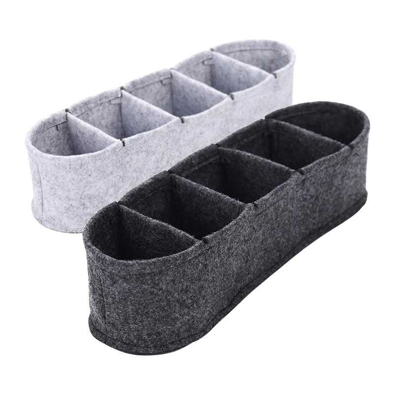 Factory Price multifunctional drawer storage box 5 cell felt Underwear Organizer box for Socks/Bra/ Underwear/Tie