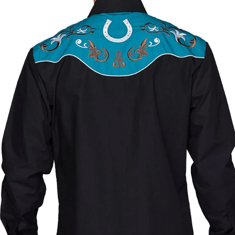 Rodeo Men Stylish Western Cowboy Shirt Long Sleeve Slim Fit print Shirts