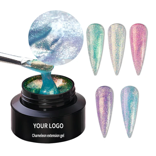 8 Colors Long Lasting Strong Smooth No Burn Builder Nails Gel Chameleon Nail Hard Gel