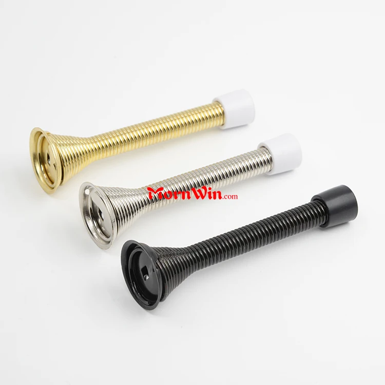 Door Stopper Trumpet Spring Flexible Protect Walls Matte Black