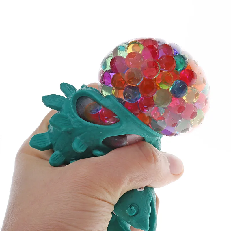 Wholesale Squishy Dinosaur Stress Relief Balls Squishy Ball Cute Dino Squeeze Toy with Water Bead Sensory Fidget Toy for Kids