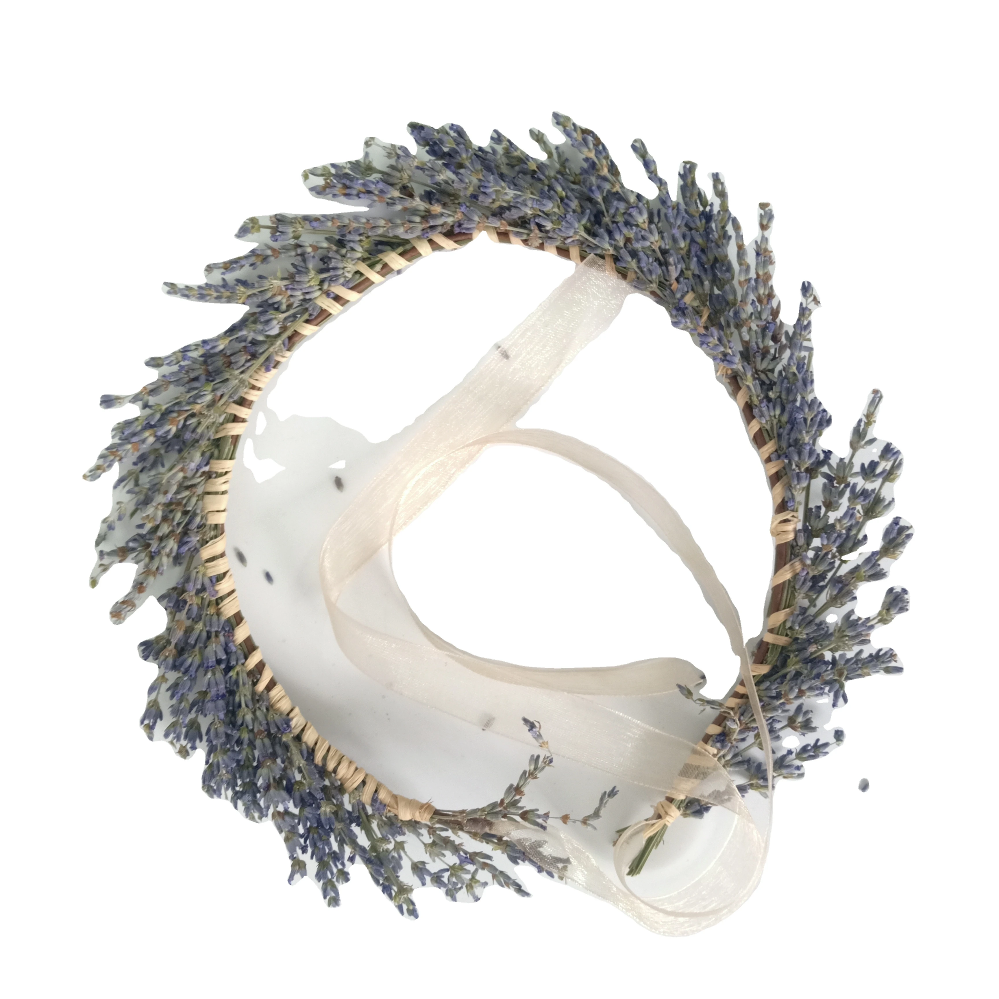 Dried natural Lavender flower crown floral halo hair accssories for Girl Party Wedding