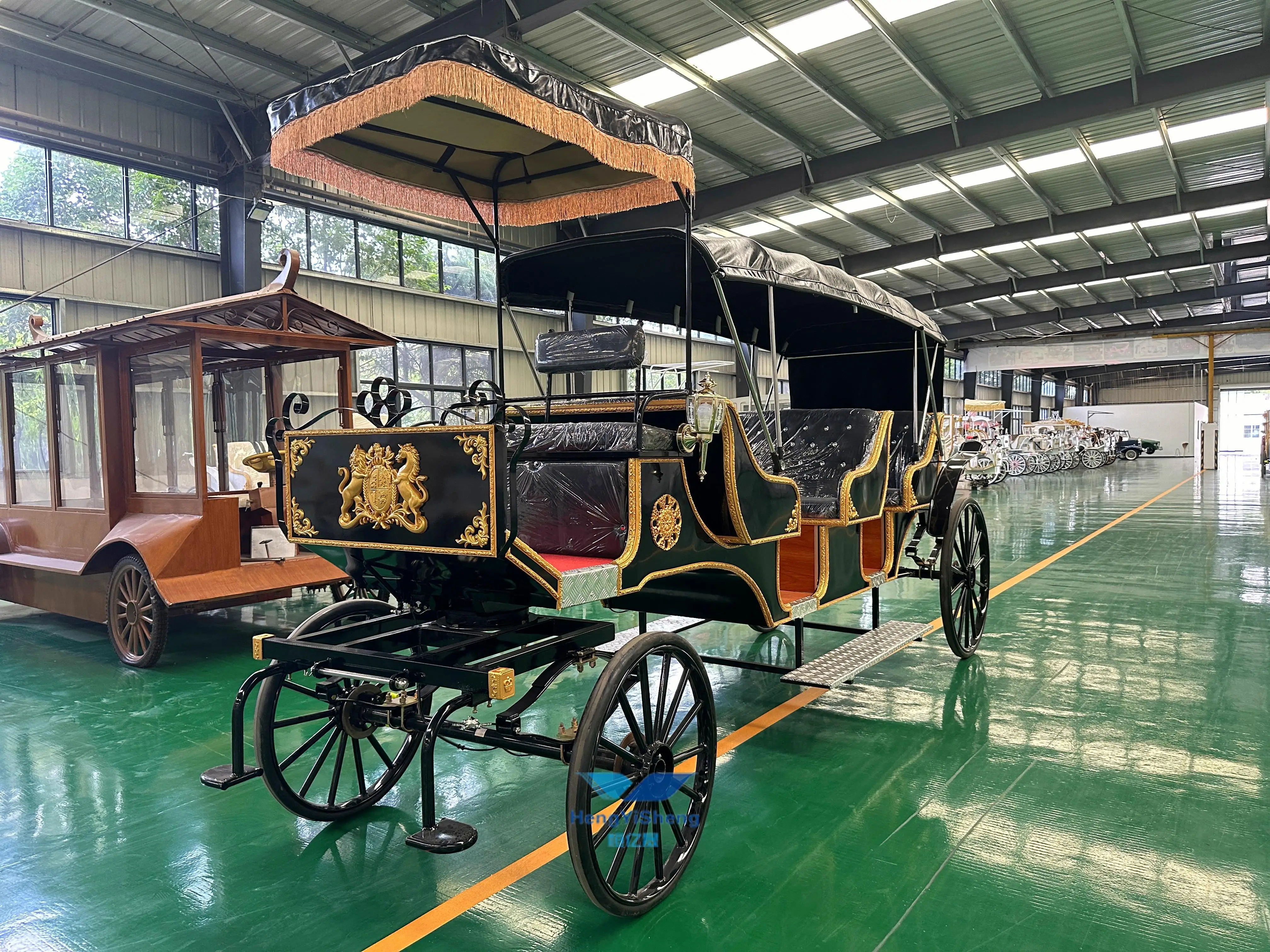 9 seater horse-drawn carriage for theme park Special horse carriage for party/deluxe wedding carriage