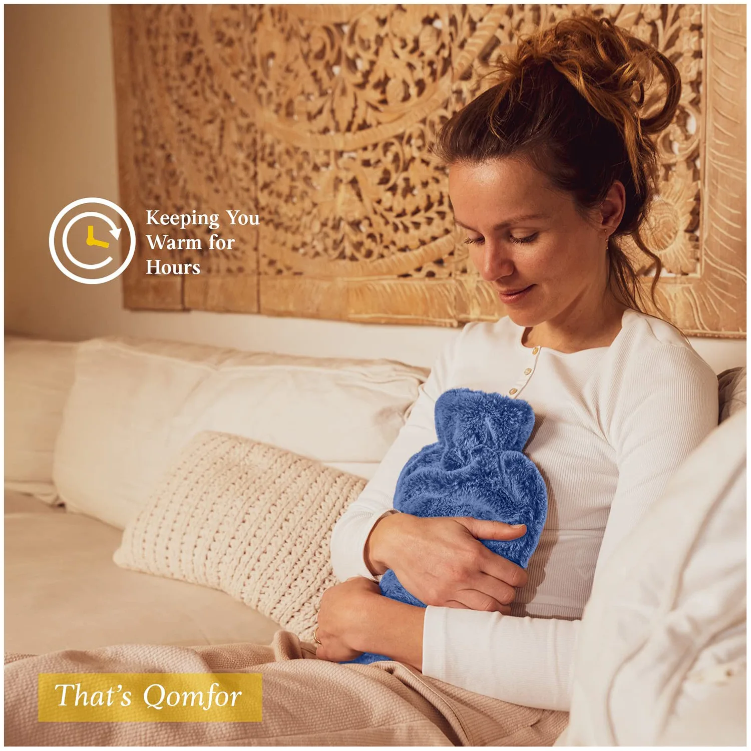 2022 New Design 2L Large Plush Hot Water Bag Hand Warm Hot Water Filling Bag Bottles High Quality Rubber with Plush Cover